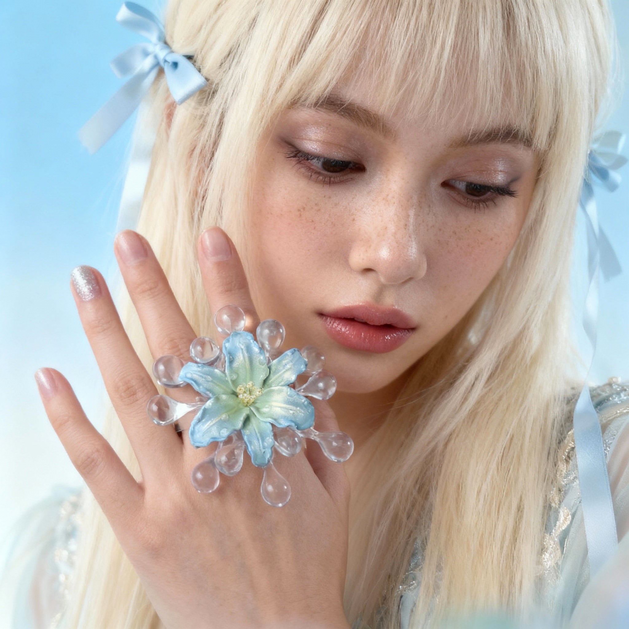 Aqua Bloom Ring